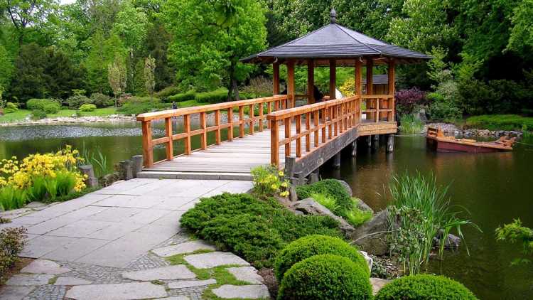 Japanse tuin in Hasselt met bootje